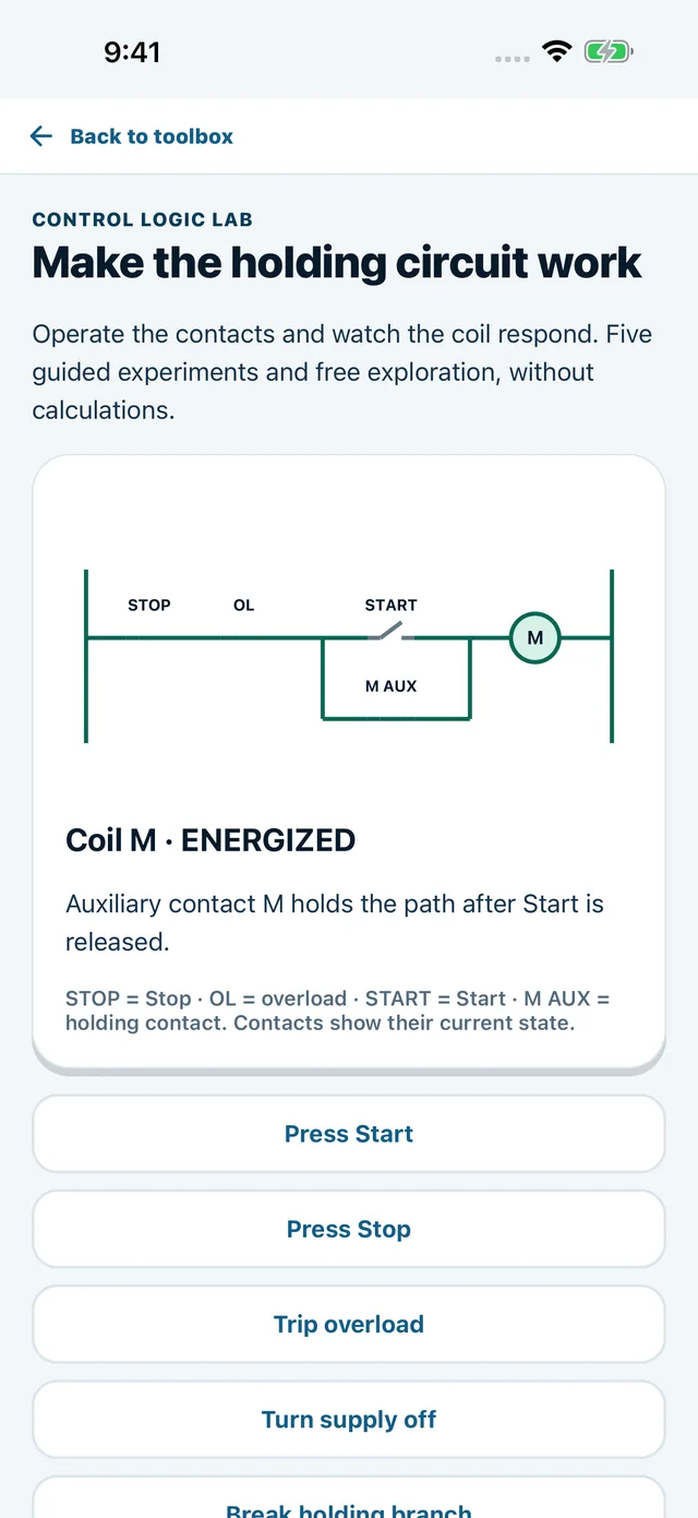Electrician — Control logic lab